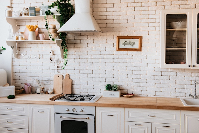white single wall kitchen