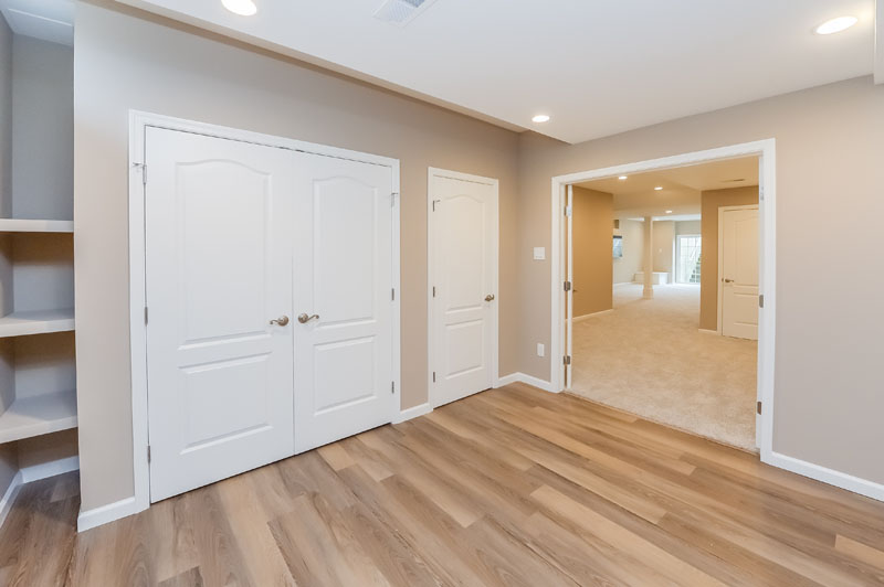 finished basement closet space