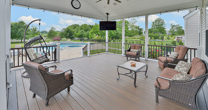 multitiered deck and patio covered lounge area clarksboro nj