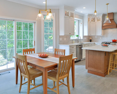 modern open concept kitchen mickleton nj dining area patio doors