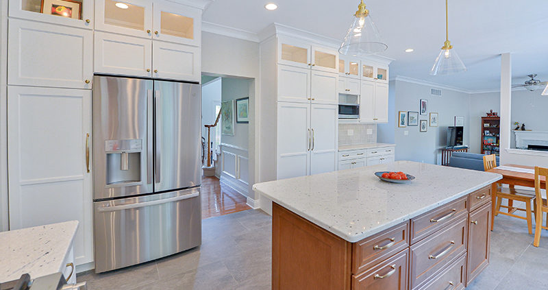 modern open concept kitchen mickleton nj reverse view