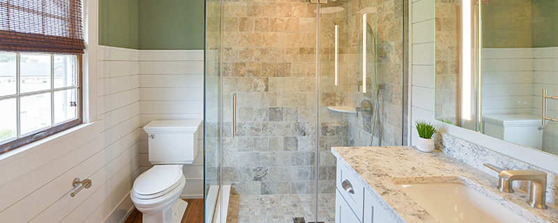 soft green master bathroom in mickleton nj