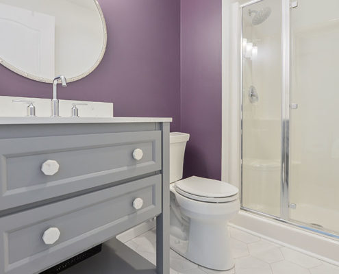 hall bathroom with hexagonal floor tiles in south jersey