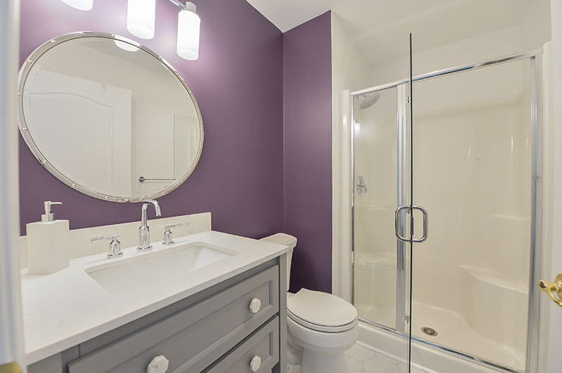 hall bathroom with hexagonal floor tiles in south jersey