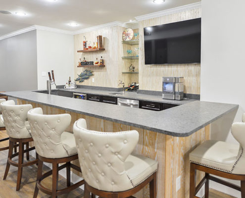 finished basement bar counter