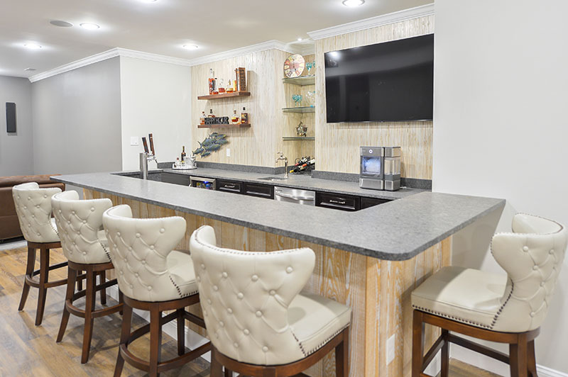 finished basement bar counter