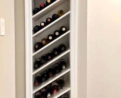 built-in angled wine rack