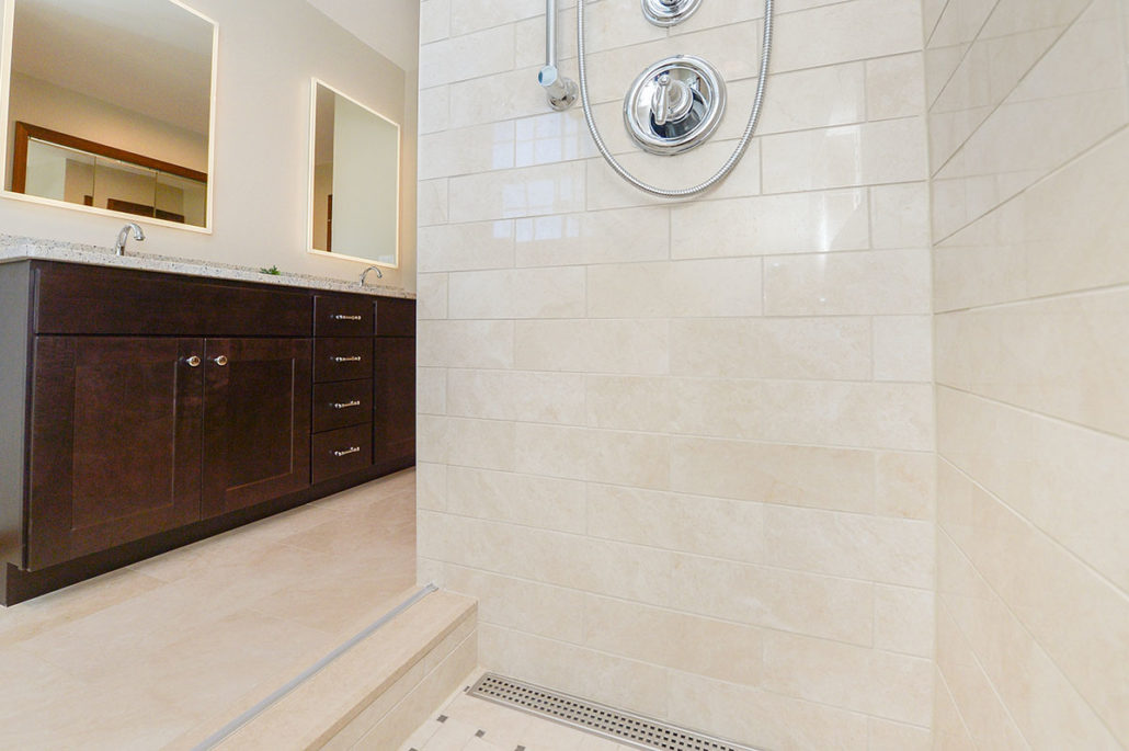 neutral master bathroom walk-in shower
