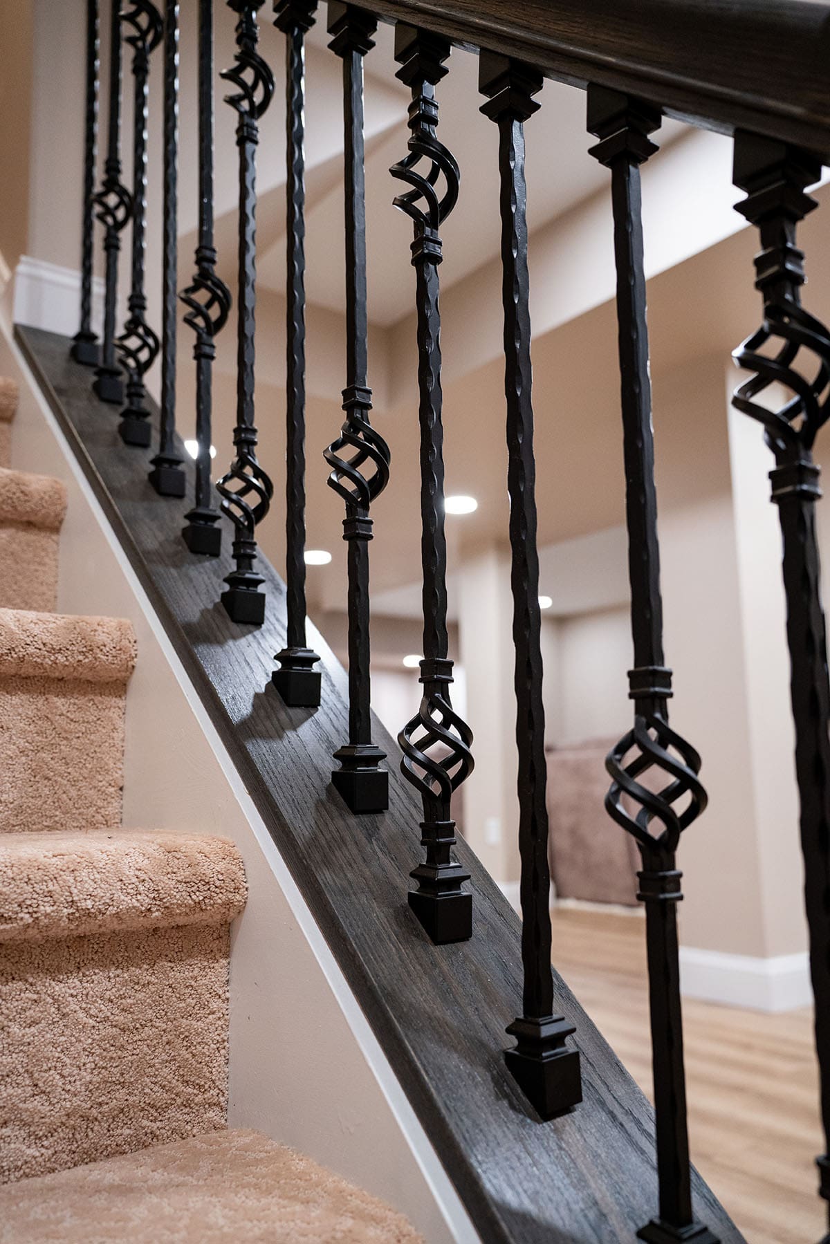 sewell-nj-finished-basement-and-wine-cellar-64-min wrought iron stair rails in sewell nj finished basement