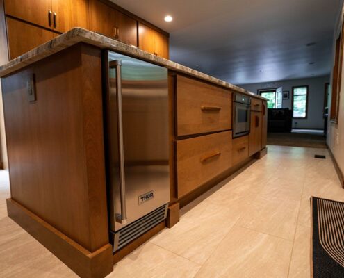 u-shaped kitchen with stained cabinets in haddon township nj