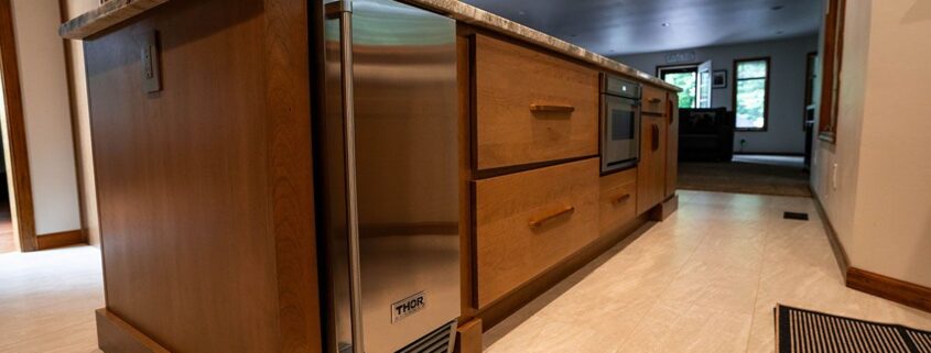 u-shaped kitchen with stained cabinets in haddon township nj